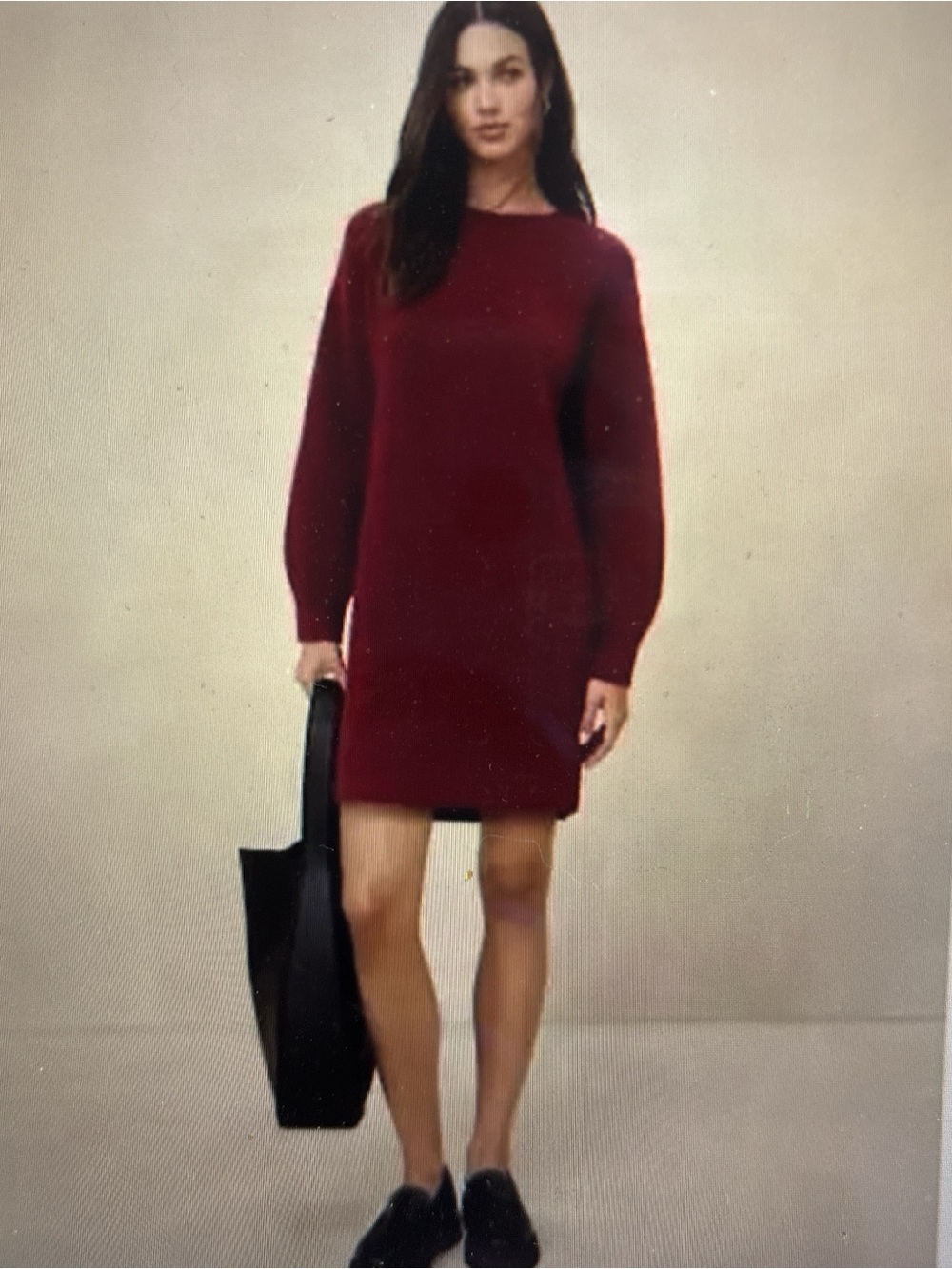 Banana Republic Burgundy Knit Mini Sweater Dress